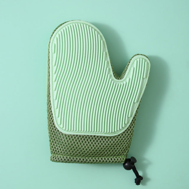 2-in-1 Silicone Massage- en Ontharingshandschoenen voor Huisdieren